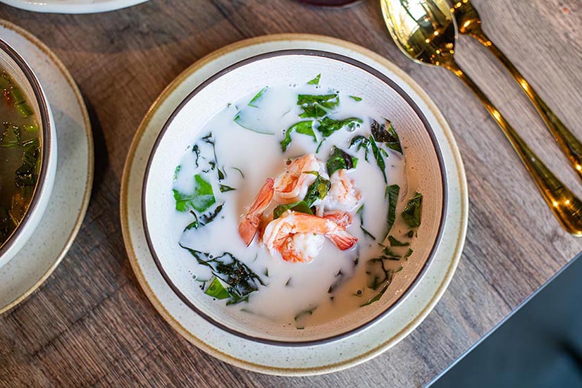 Baegu Leaves in Coconut Milk with Shrimp